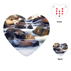 River Nature Stream Brook Water Rocks Landscape Playing Cards Single Design (heart) by danenraven