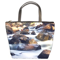 River Nature Stream Brook Water Rocks Landscape Bucket Bag by danenraven