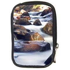 River Nature Stream Brook Water Rocks Landscape Compact Camera Leather Case by danenraven