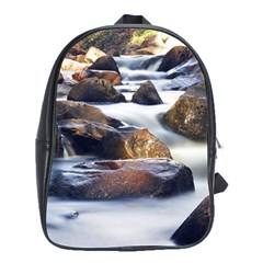 River Nature Stream Brook Water Rocks Landscape School Bag (large) by danenraven