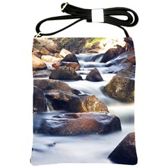 River Nature Stream Brook Water Rocks Landscape Shoulder Sling Bag by danenraven