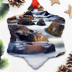 River Nature Stream Brook Water Rocks Landscape Ornament (snowflake) by danenraven