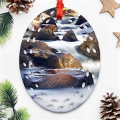 River Nature Stream Brook Water Rocks Landscape Ornament (oval Filigree) by danenraven