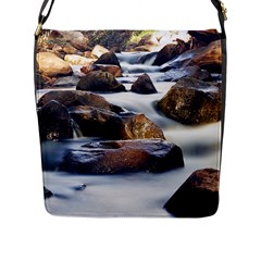 River Nature Stream Brook Water Rocks Landscape Flap Closure Messenger Bag (l) by danenraven