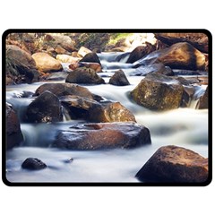 River Nature Stream Brook Water Rocks Landscape Double Sided Fleece Blanket (large)  by danenraven