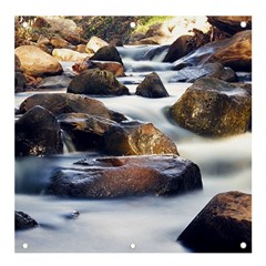 River Nature Stream Brook Water Rocks Landscape Banner And Sign 4  X 4 