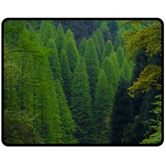 Forest Scenery Nature Trees Woods Fleece Blanket (medium)  by danenraven