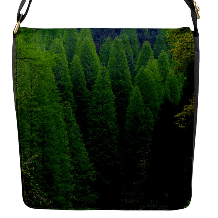 Forest Scenery Nature Trees Woods Flap Closure Messenger Bag (S)