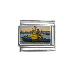 Tugboat Sailing At River, Montevideo, Uruguay Italian Charm (9mm)