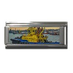 Tugboat Sailing At River, Montevideo, Uruguay Superlink Italian Charm (9mm) Front