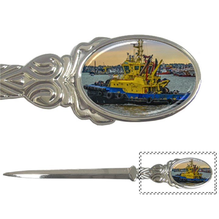 Tugboat Sailing At River, Montevideo, Uruguay Letter Opener