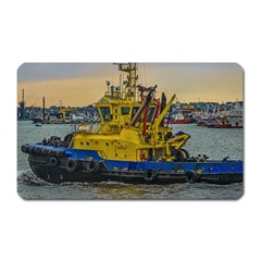 Tugboat Sailing At River, Montevideo, Uruguay Magnet (rectangular) by dflcprintsclothing