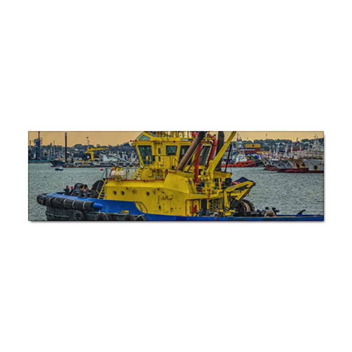 Tugboat Sailing At River, Montevideo, Uruguay Sticker Bumper (100 pack)