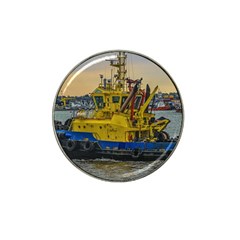 Tugboat Sailing At River, Montevideo, Uruguay Hat Clip Ball Marker (4 Pack) by dflcprintsclothing