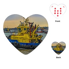 Tugboat Sailing At River, Montevideo, Uruguay Playing Cards Single Design (heart)