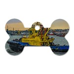 Tugboat Sailing At River, Montevideo, Uruguay Dog Tag Bone (Two Sides) Front