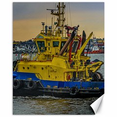 Tugboat Sailing At River, Montevideo, Uruguay Canvas 11  X 14 