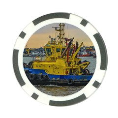 Tugboat Sailing At River, Montevideo, Uruguay Poker Chip Card Guard (10 Pack)