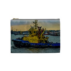 Tugboat Sailing At River, Montevideo, Uruguay Cosmetic Bag (medium)