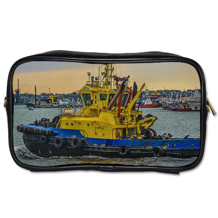 Tugboat Sailing At River, Montevideo, Uruguay Toiletries Bag (One Side)