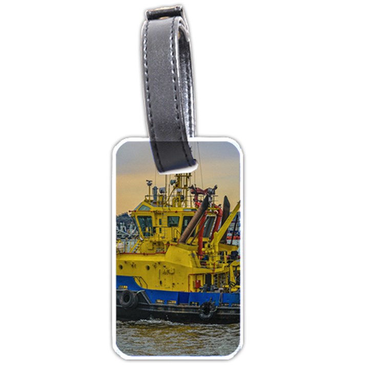 Tugboat Sailing At River, Montevideo, Uruguay Luggage Tag (one side)