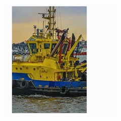 Tugboat Sailing At River, Montevideo, Uruguay Large Garden Flag (two Sides) by dflcprintsclothing