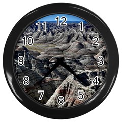 Badlands National Park Nature South Dakota Geology Wall Clock (black) by danenraven