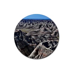 Badlands National Park Nature South Dakota Geology Rubber Round Coaster (4 Pack) by danenraven