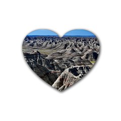 Badlands National Park Nature South Dakota Geology Rubber Coaster (heart) by danenraven