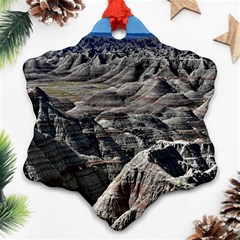 Badlands National Park Nature South Dakota Geology Snowflake Ornament (two Sides) by danenraven