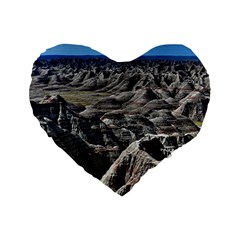 Badlands National Park Nature South Dakota Geology Standard 16  Premium Heart Shape Cushions by danenraven