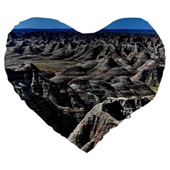 Badlands National Park Nature South Dakota Geology Large 19  Premium Heart Shape Cushions by danenraven