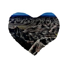 Badlands National Park Nature South Dakota Geology Standard 16  Premium Flano Heart Shape Cushions by danenraven