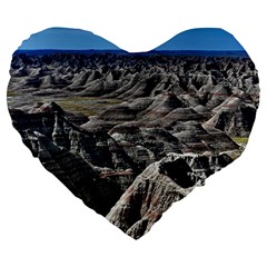 Badlands National Park Nature South Dakota Geology Large 19  Premium Flano Heart Shape Cushions by danenraven