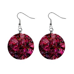 Red Leaves Plant Nature Leaves Flora Foliage Mini Button Earrings