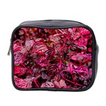 Red Leaves Plant Nature Leaves Flora Foliage Mini Toiletries Bag (Two Sides) Front