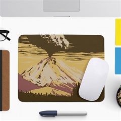 Boom Eruption Forest Mountain News Scary Volcano Small Mousepad by danenraven