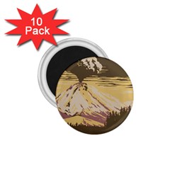 Boom Eruption Forest Mountain News Scary Volcano 1 75  Magnets (10 Pack)  by danenraven