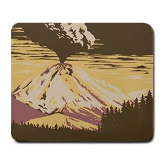 Boom Eruption Forest Mountain News Scary Volcano Large Mousepad by danenraven