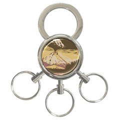 Boom Eruption Forest Mountain News Scary Volcano 3-ring Key Chain by danenraven