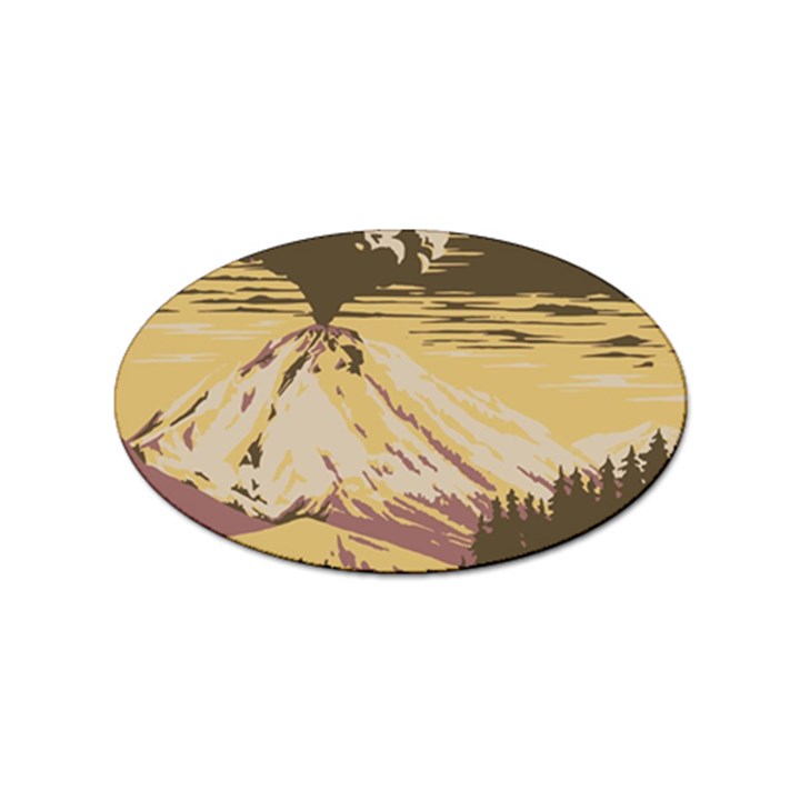 Boom Eruption Forest Mountain News Scary Volcano Sticker (Oval)