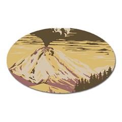 Boom Eruption Forest Mountain News Scary Volcano Oval Magnet by danenraven