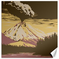 Boom Eruption Forest Mountain News Scary Volcano Canvas 12  X 12  by danenraven