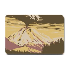 Boom Eruption Forest Mountain News Scary Volcano Small Doormat by danenraven