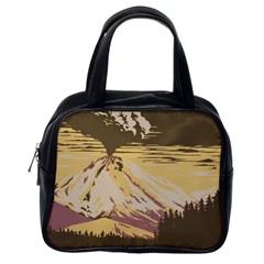 Boom Eruption Forest Mountain News Scary Volcano Classic Handbag (one Side) by danenraven