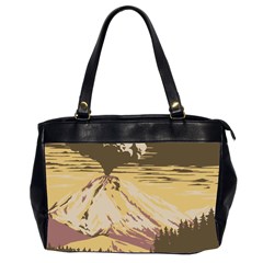 Boom Eruption Forest Mountain News Scary Volcano Oversize Office Handbag (2 Sides) by danenraven