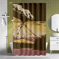 Boom Eruption Forest Mountain News Scary Volcano Shower Curtain 48  X 72  (small)  by danenraven