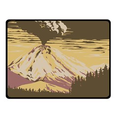 Boom Eruption Forest Mountain News Scary Volcano Double Sided Fleece Blanket (small)  by danenraven