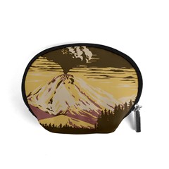 Boom Eruption Forest Mountain News Scary Volcano Accessory Pouch (small) by danenraven