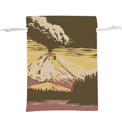 Boom Eruption Forest Mountain News Scary Volcano Lightweight Drawstring Pouch (xl) by danenraven